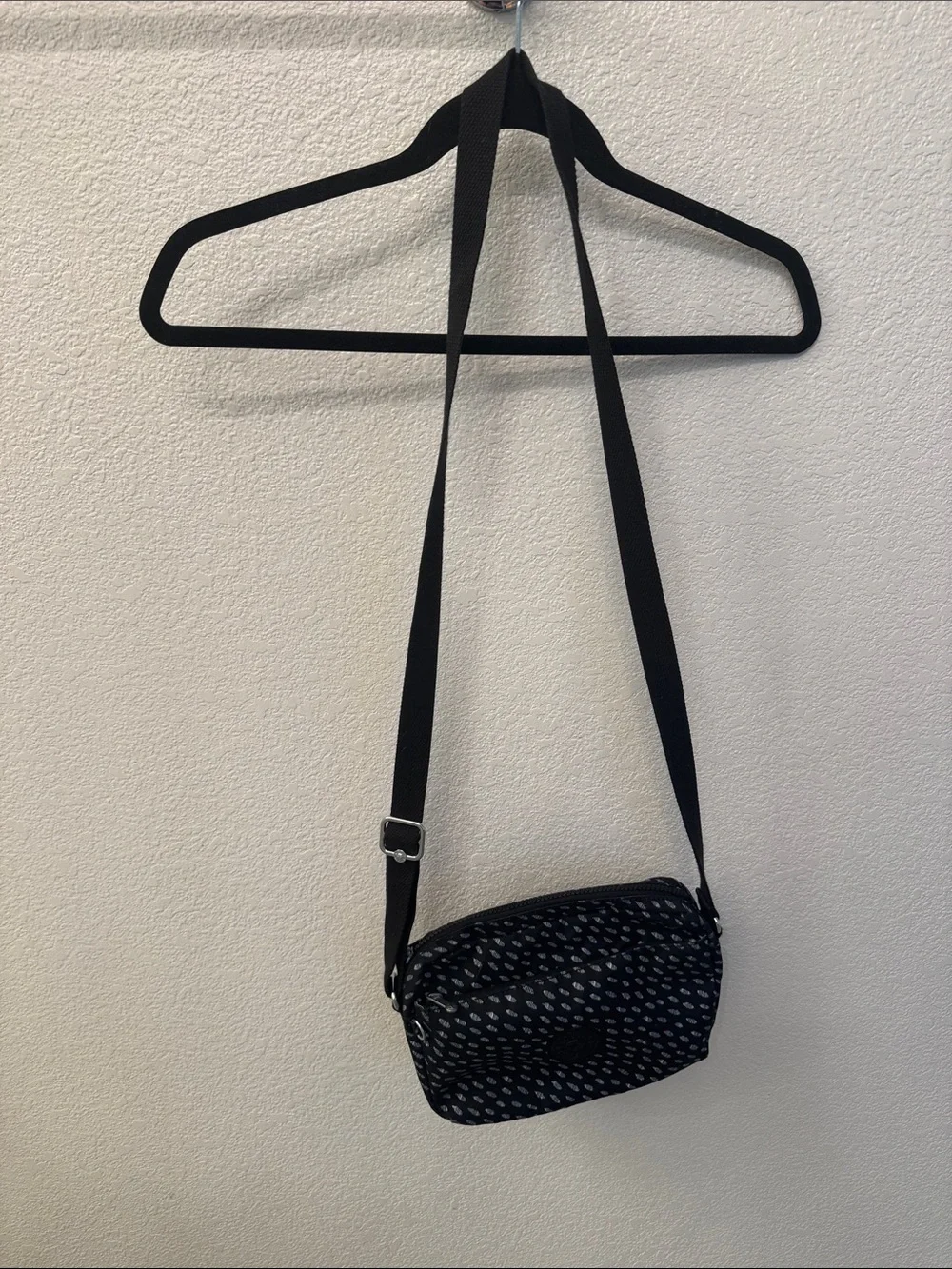 Black Patterned Crossbody Shoulder Bag